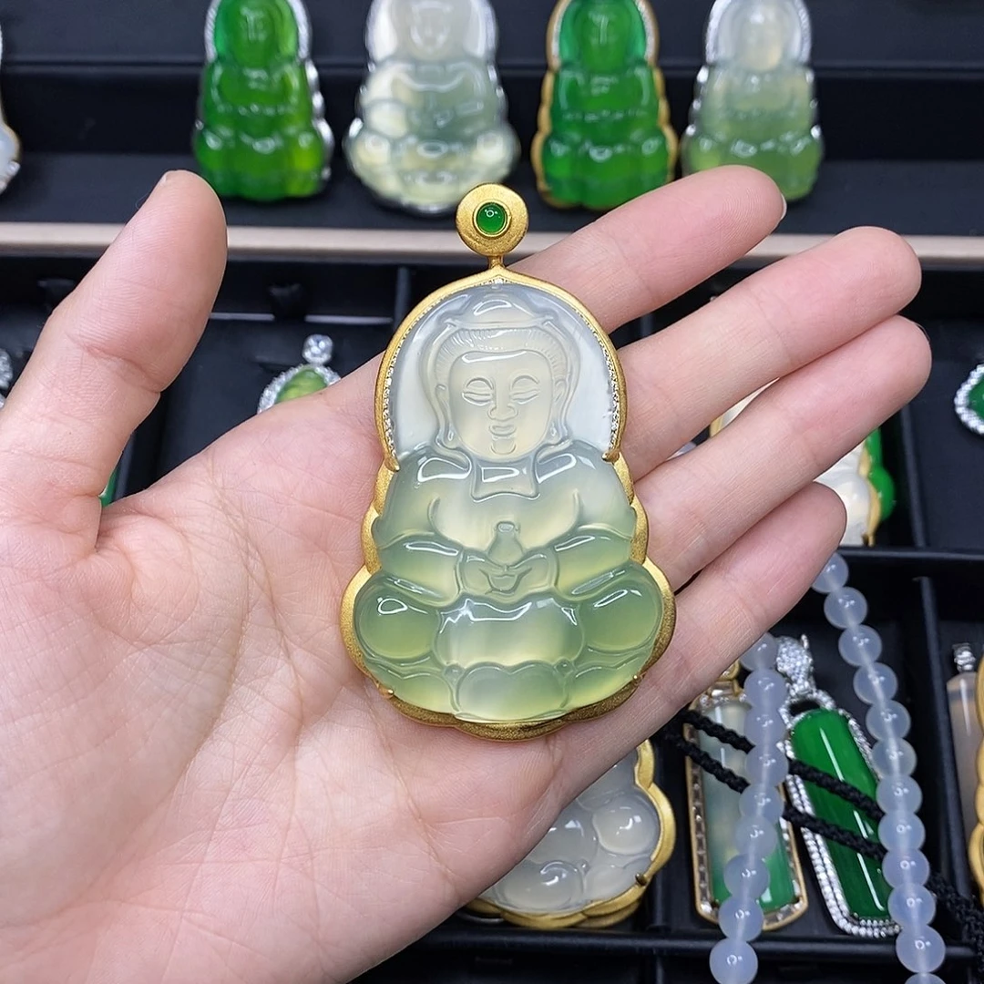 玛瑙/玉髓未镶嵌吊坠