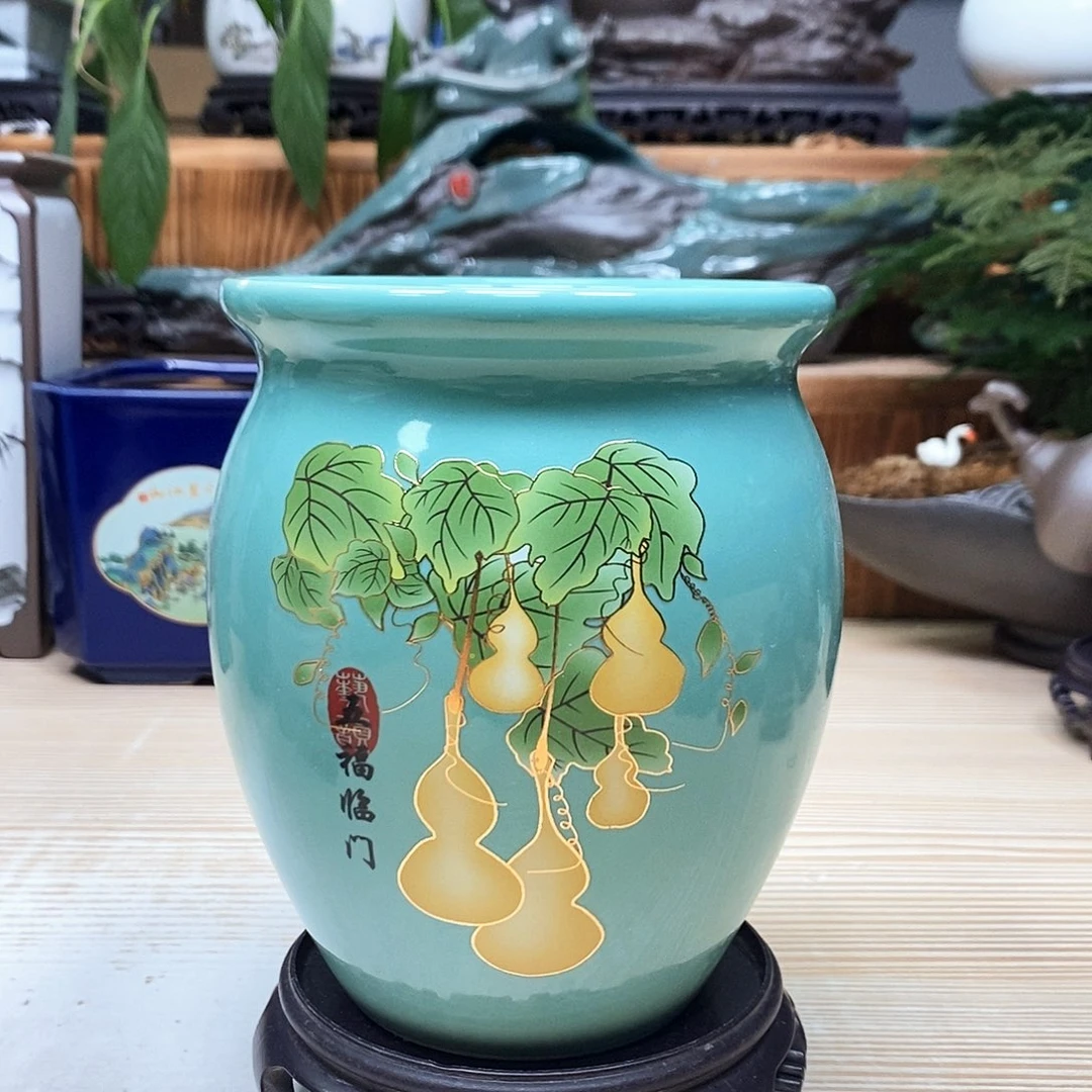 紫砂花盆陶瓷艺术花盆陶瓷