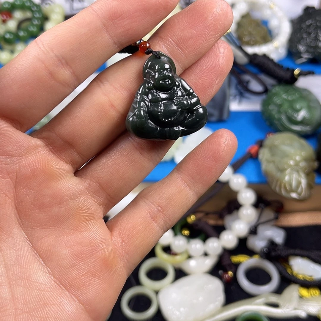 和田玉未镶嵌颈饰新疆和田玉且末蓝