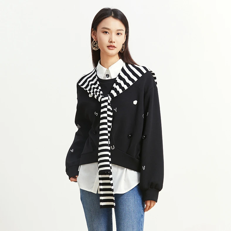 卫衣女士棉2025时尚立体装饰百搭上衣【13H159】