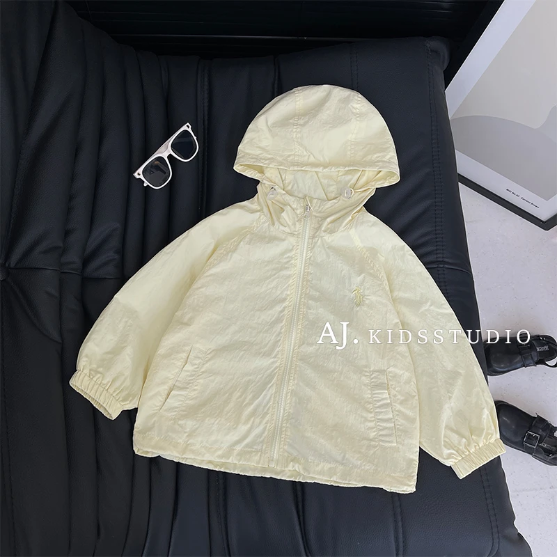 阿卷2025春秋装儿童韩版简约时尚休闲纯色连帽外套MPG5638-PP3