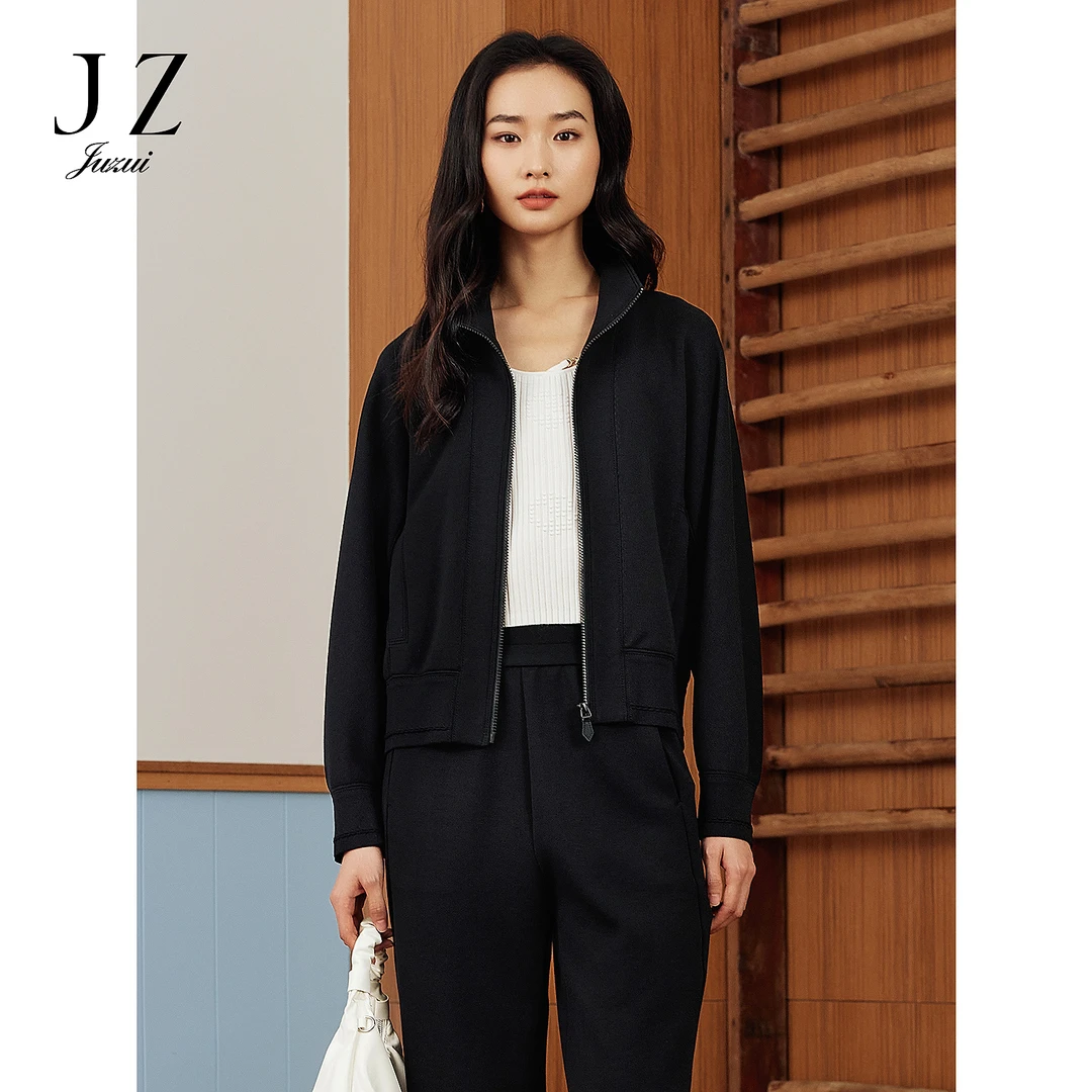 【安雅专属】JZ玖姿JWFC40516商场同款慵懒莫代尔空气层休闲外套女