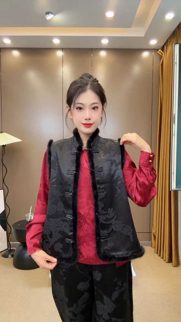 【金霓裳】2025秋季加厚新中式气质国风女士时尚洋气百搭休闲马甲