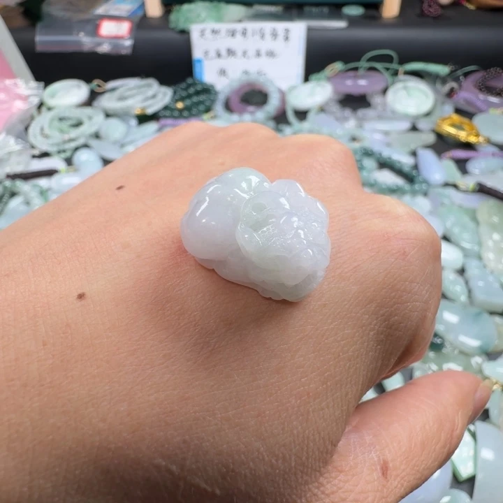 翡翠未镶嵌吊坠(赠链)天然缅甸A货翡翠貔貅吊坠