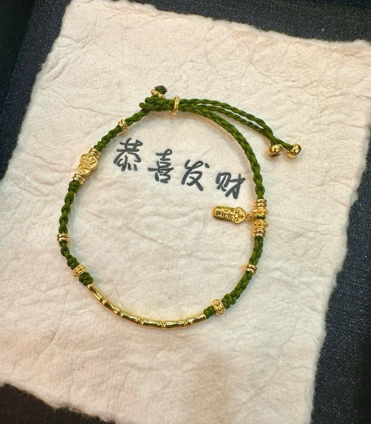 925银手链 福运连环编绳手链120506手工发财编织民族风