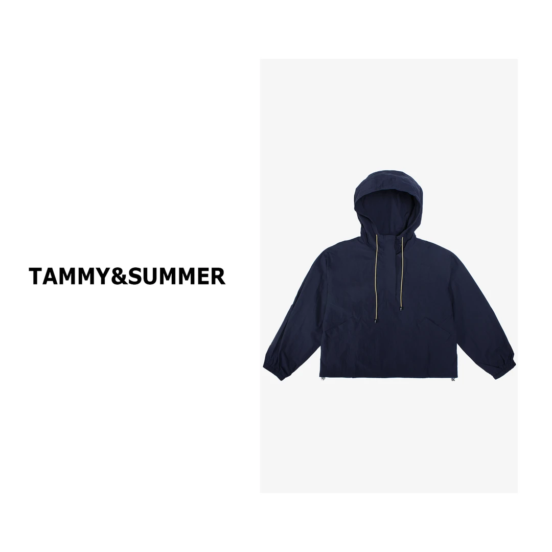 【Tammy&Summer】简约气质百搭户外纯色通勤冲锋衣连帽抽绳外套9006