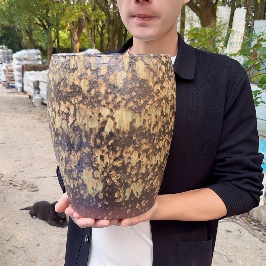 紫砂花盆口20高28.5）一个蛋壳黄色