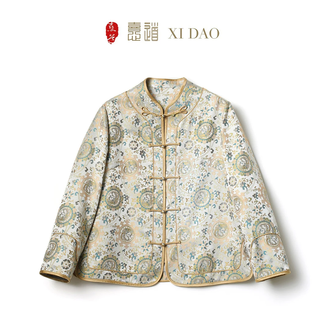 宋锦外套春季新款新中式气质中国风立领复古长袖女休闲日常有质感