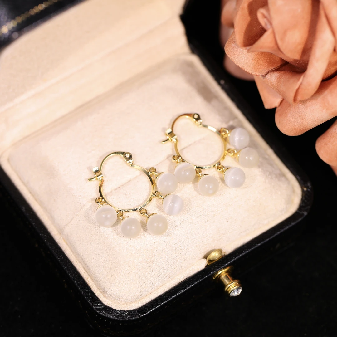 铜合金耳饰 【玲珑扇】轻奢时尚气质百搭小众设计感耳饰RH1049