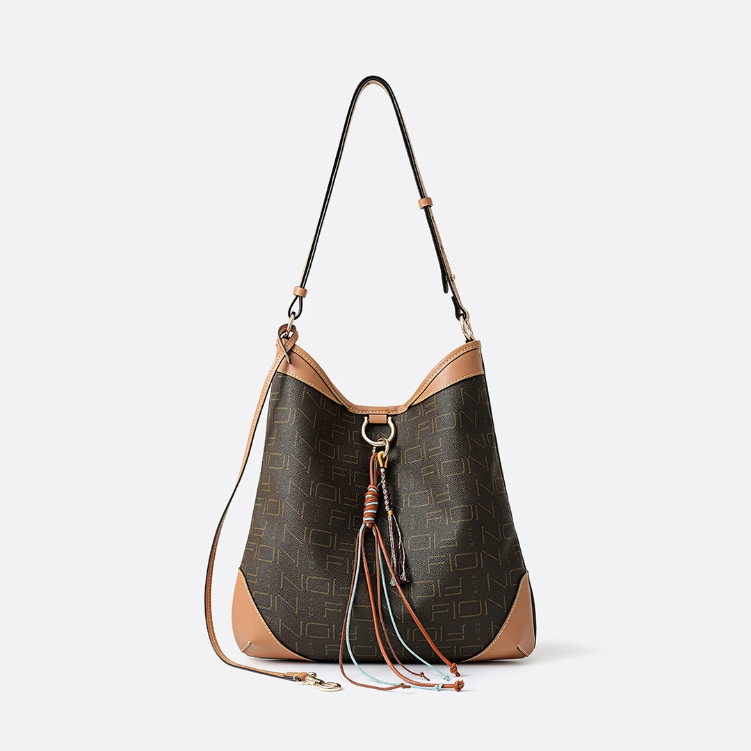 FION菲安妮箱包时尚流苏hobo包女士托特单肩女包 FAAFJPZ004