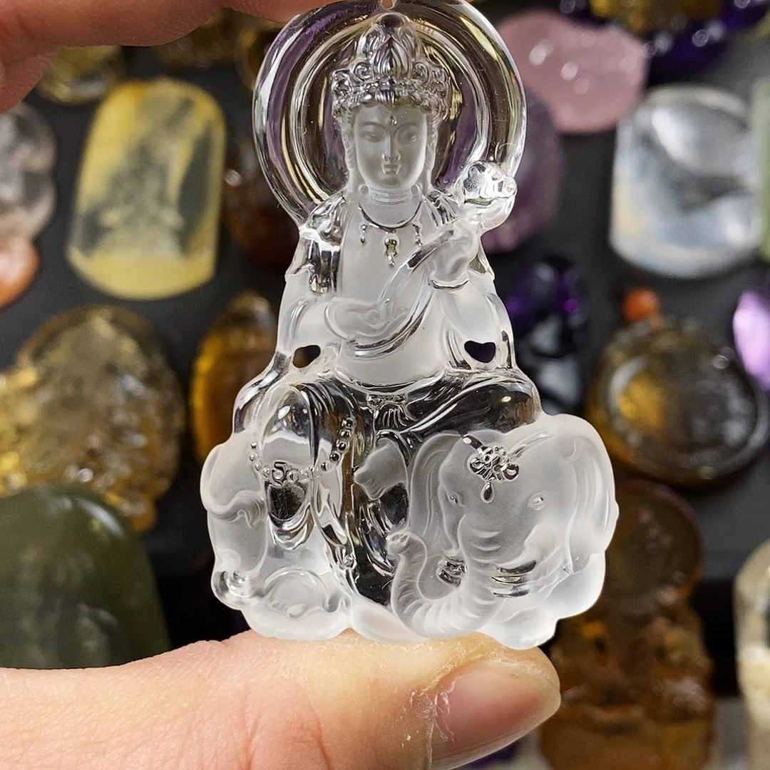 水晶天然水晶吊坠未镶嵌西****来