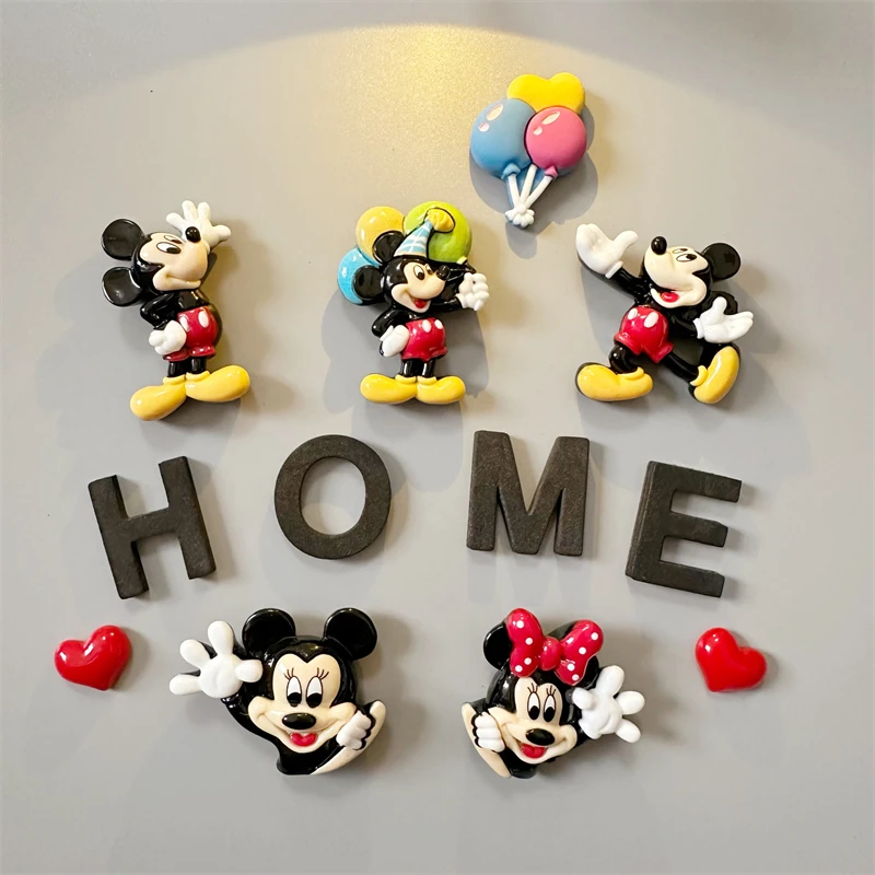 可爱米奇磁性冰箱贴卡通磁吸老鼠3d立体入户门照片洞洞板磁铁装饰