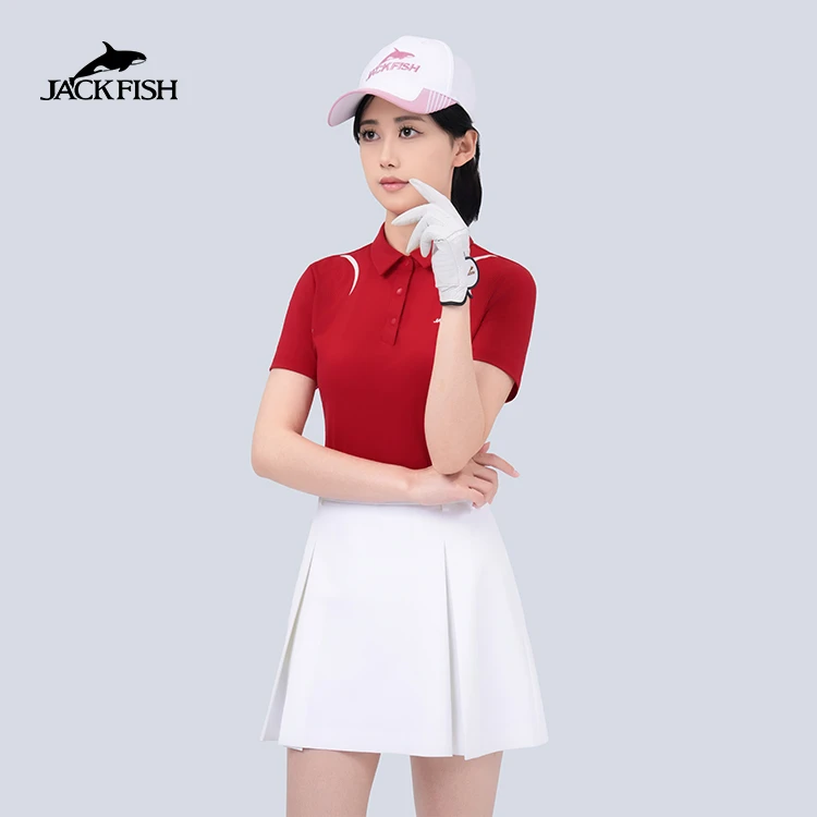 JACKFISH【推叔严选专属福利】高尔夫排汗吸湿透气防晒弹力女款Polo