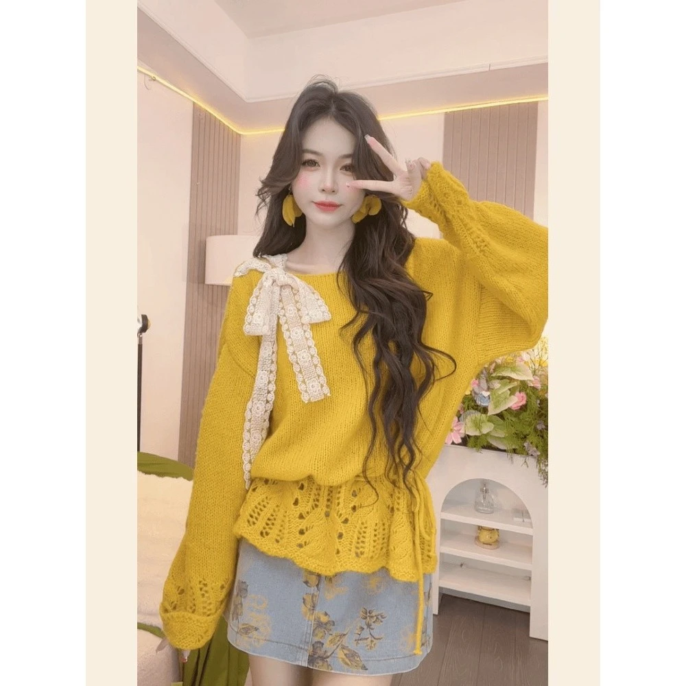 韩版温柔风姐系针织衫女2025秋季流行单品新款上衣巨好看甜美小衫
