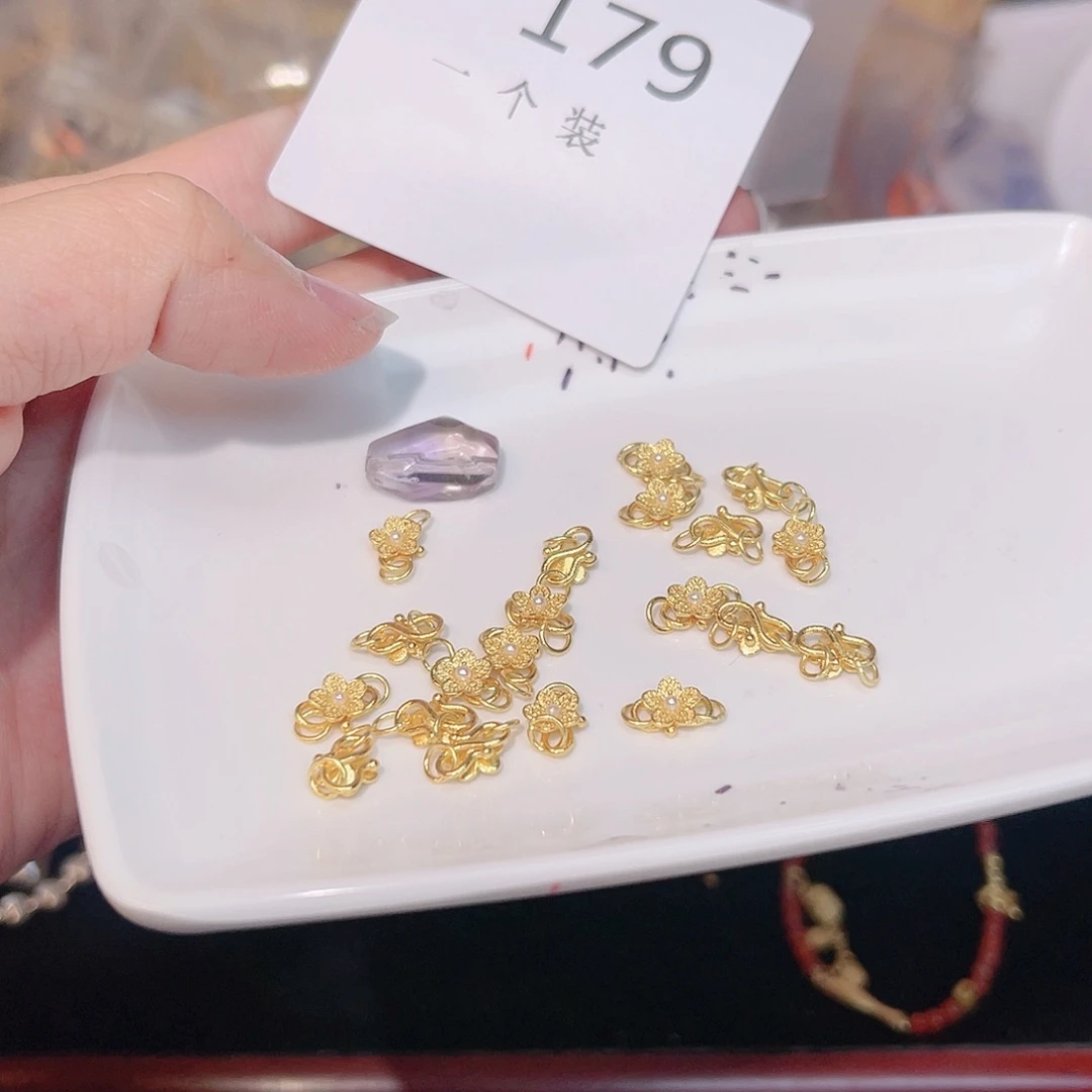 紫晶珠宝半成品银S925镀金镶嵌179