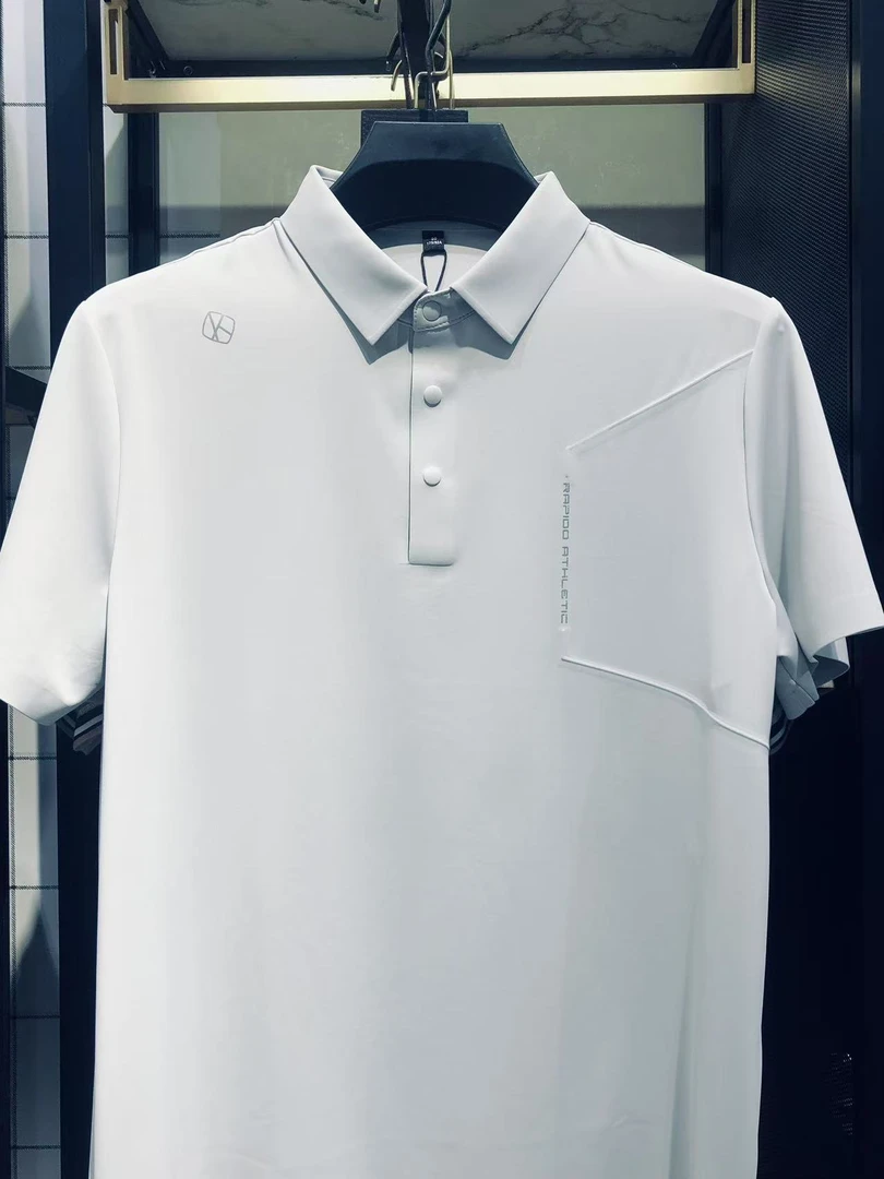 夏季短袖Polo衫免烫抗皱男冰丝运动时尚翻领简约速干透气休闲