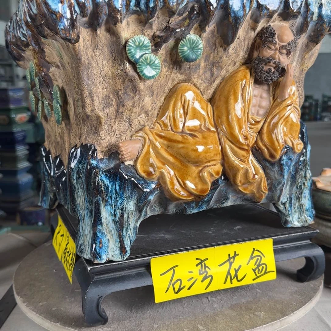 音****?。一风堂石湾花盆 拼接痕迹 内30*25