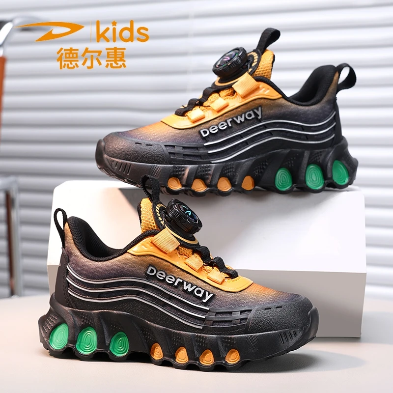 德尔惠儿童运动鞋男童透气网面春秋季小学生大童男孩跑步减震轻便