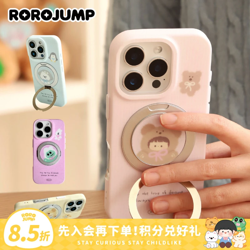 肉肉酱蝴蝶结玩偶系列支点手机壳原创适用iphone16pm华为mate70p