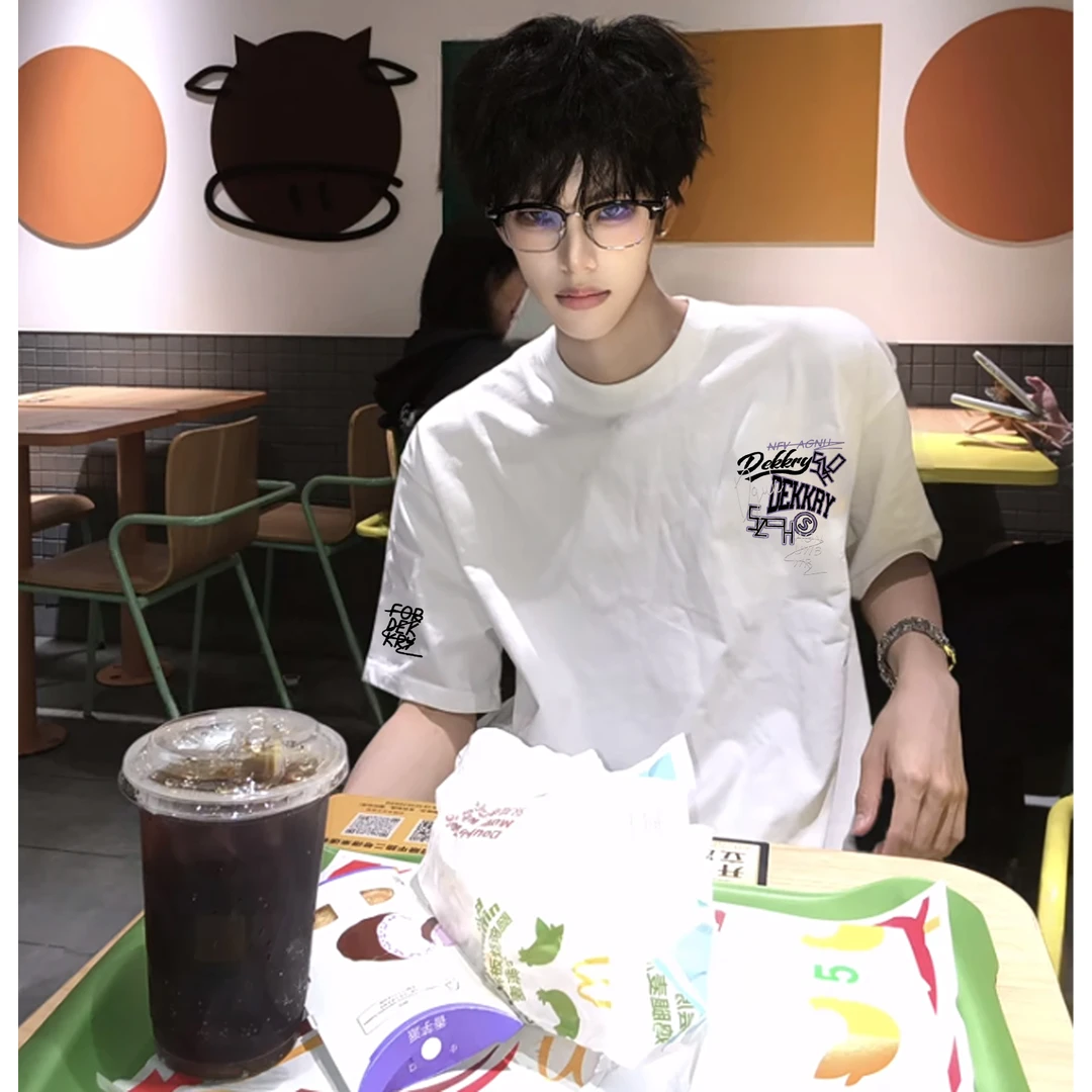 100%纯棉美式潮牌创意字母印花短袖T恤男女夏季宽松休闲情侣上衣