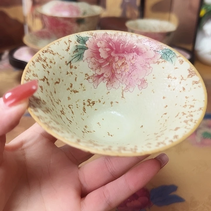 火石红国色牡丹盛世系列茶器