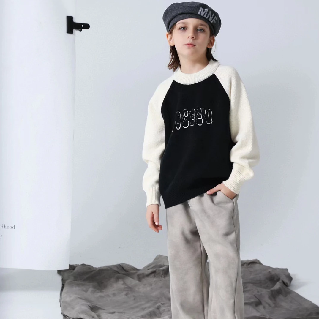 13156高端潮流时尚百搭休闲童装时尚百搭毛衣D