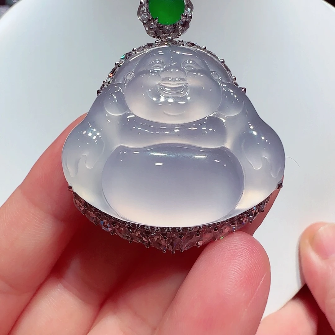 翡翠18K金镶嵌吊坠(不含链)吊坠