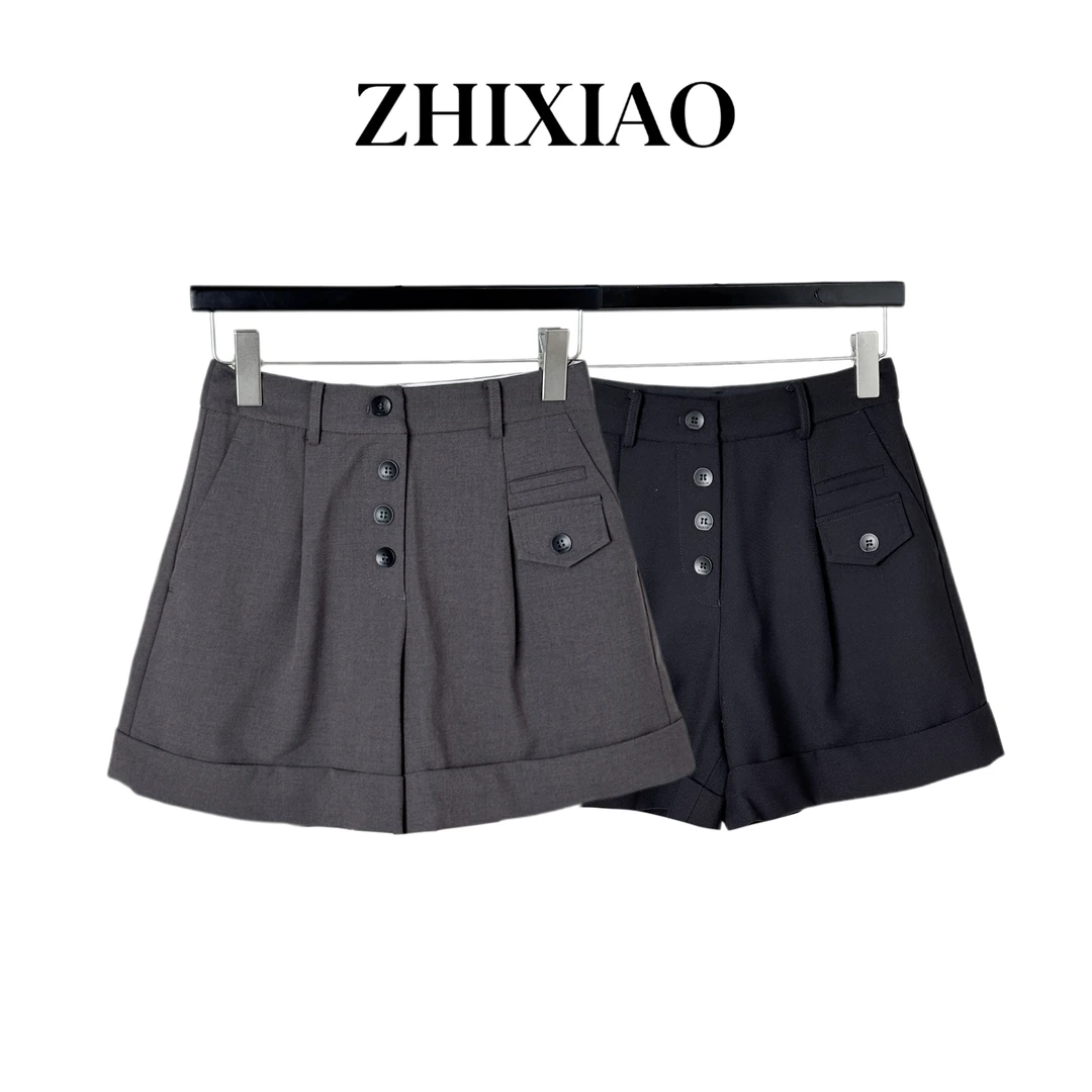 【ZHIXIAO】秋冬新款：四粒扣休闲短裤1090-4