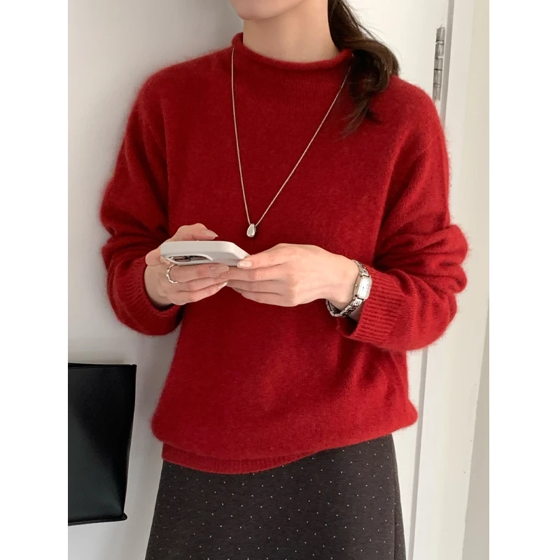 【云感】一线成衣半高领保暖针织衫百搭保暖洋气上衣～7155