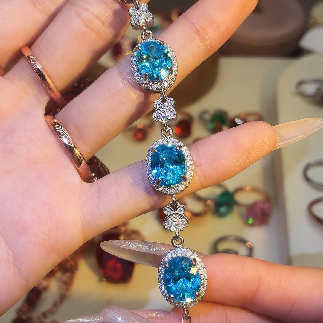 合成立方氧化锆合金蓝手链