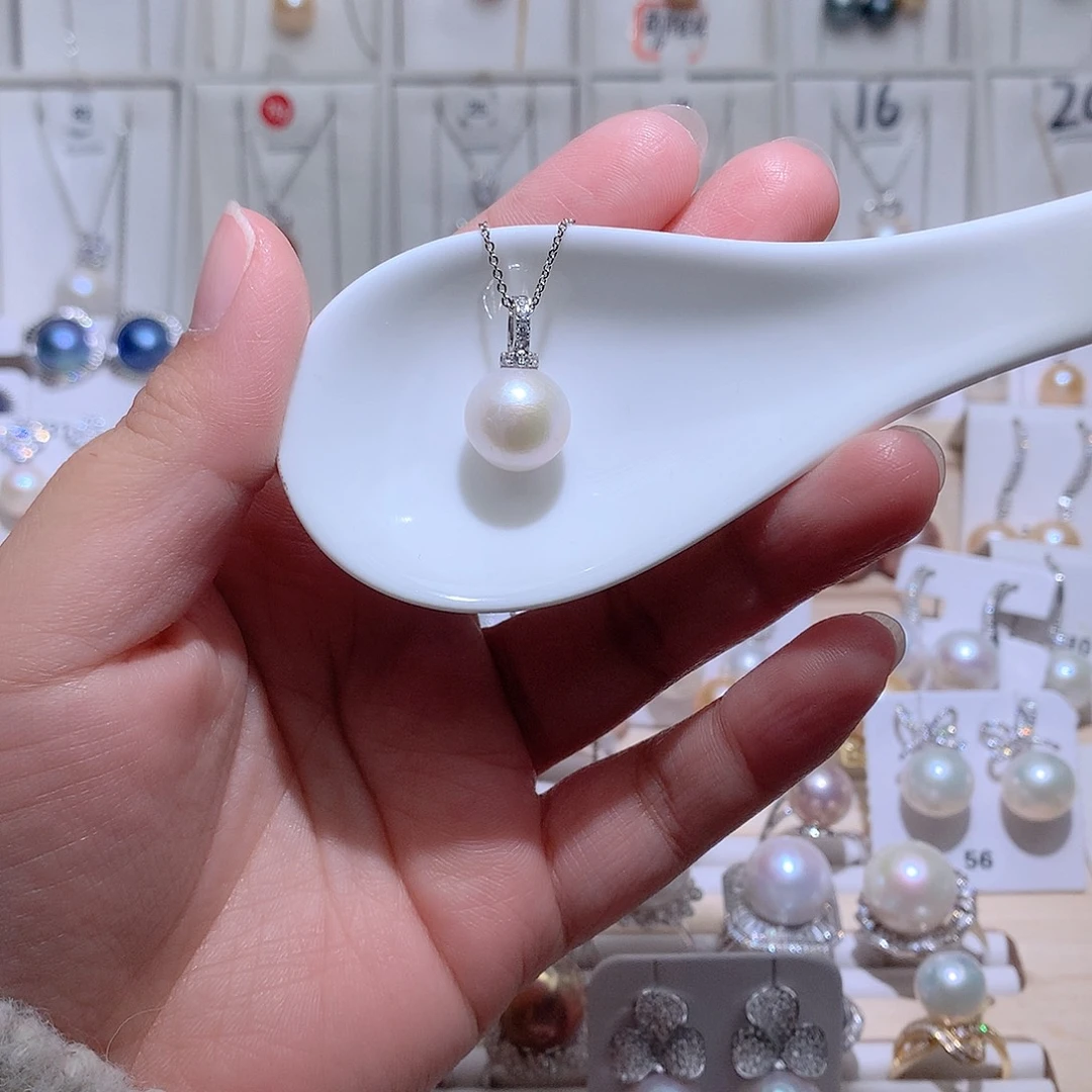 银S925镶嵌吊坠(赠链)淡水珍珠CC12.2mm