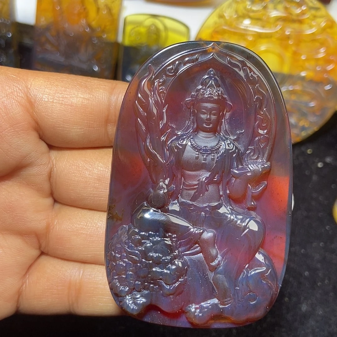 琥珀未镶嵌颈饰缅甸天然琥珀吊坠