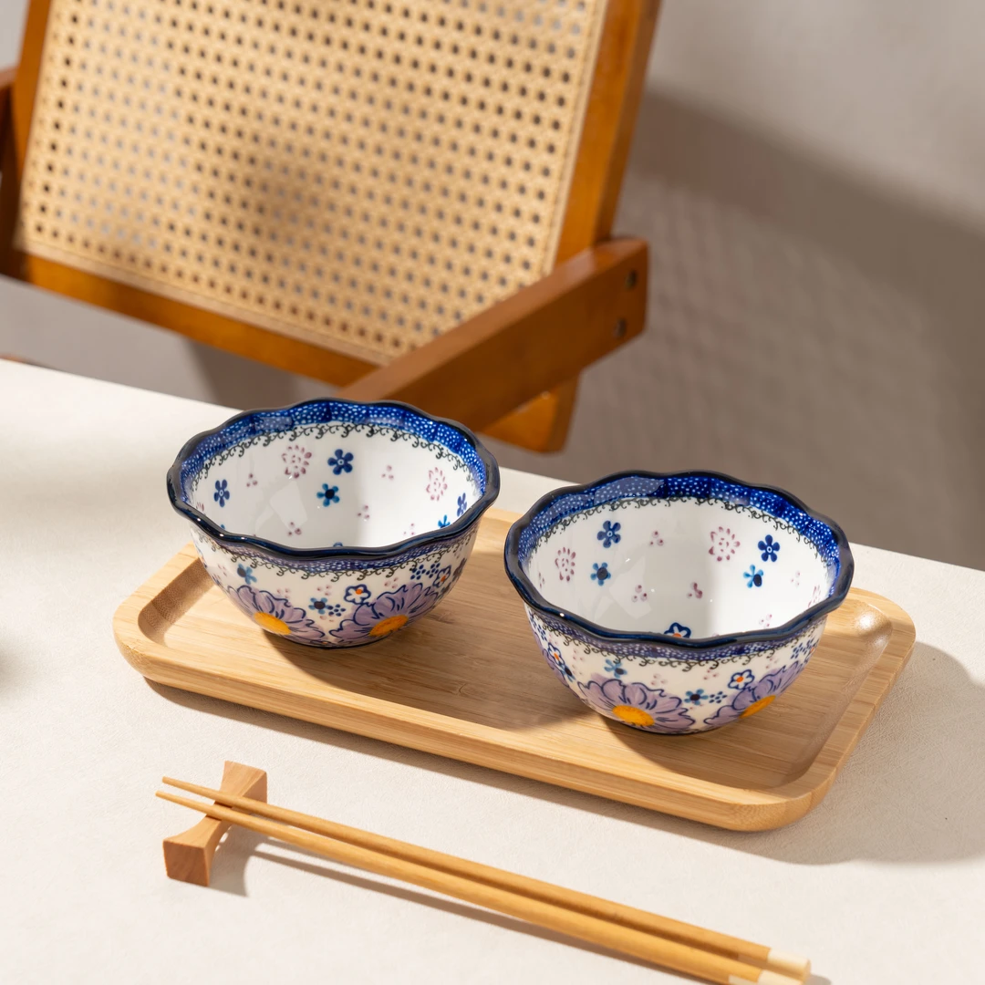 【忘了我】新疆包邮 轻奢家用5寸花边米饭碗奶茶碗