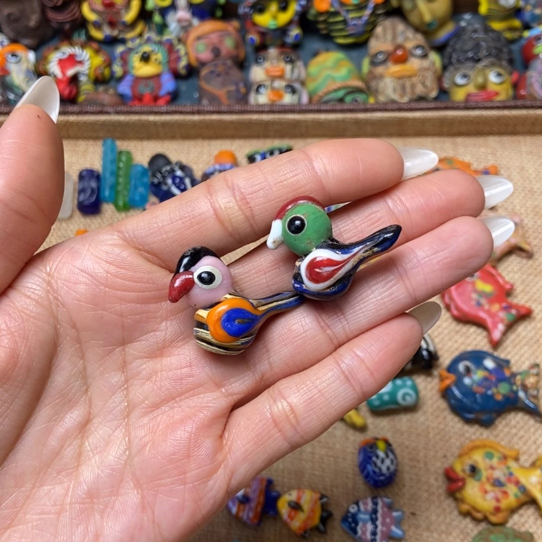 琉璃颈饰小鸟挂件