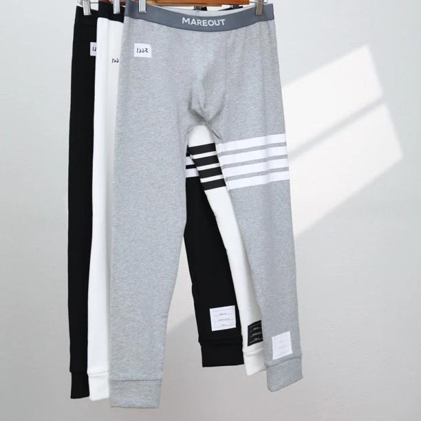 潮牌时尚百搭舒适厚实黑白加绒打底秋裤1223