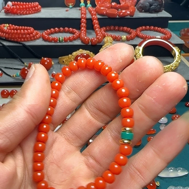 南红玛瑙未镶嵌手链