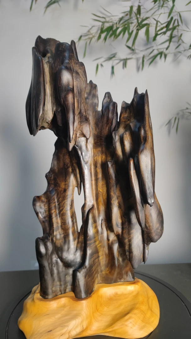 金丝楠假山自然摆件