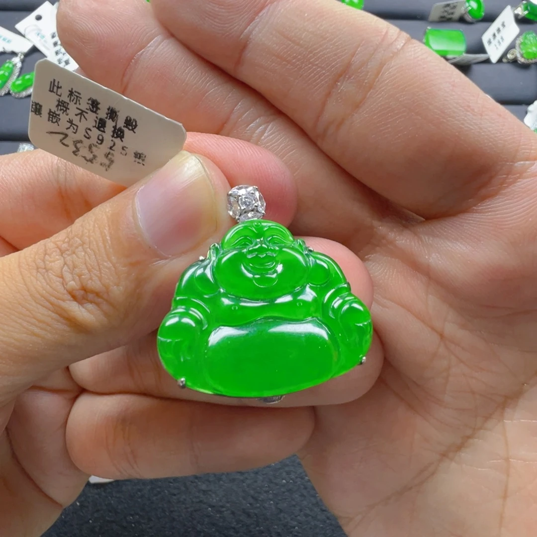 翡翠银S925镶嵌颈饰