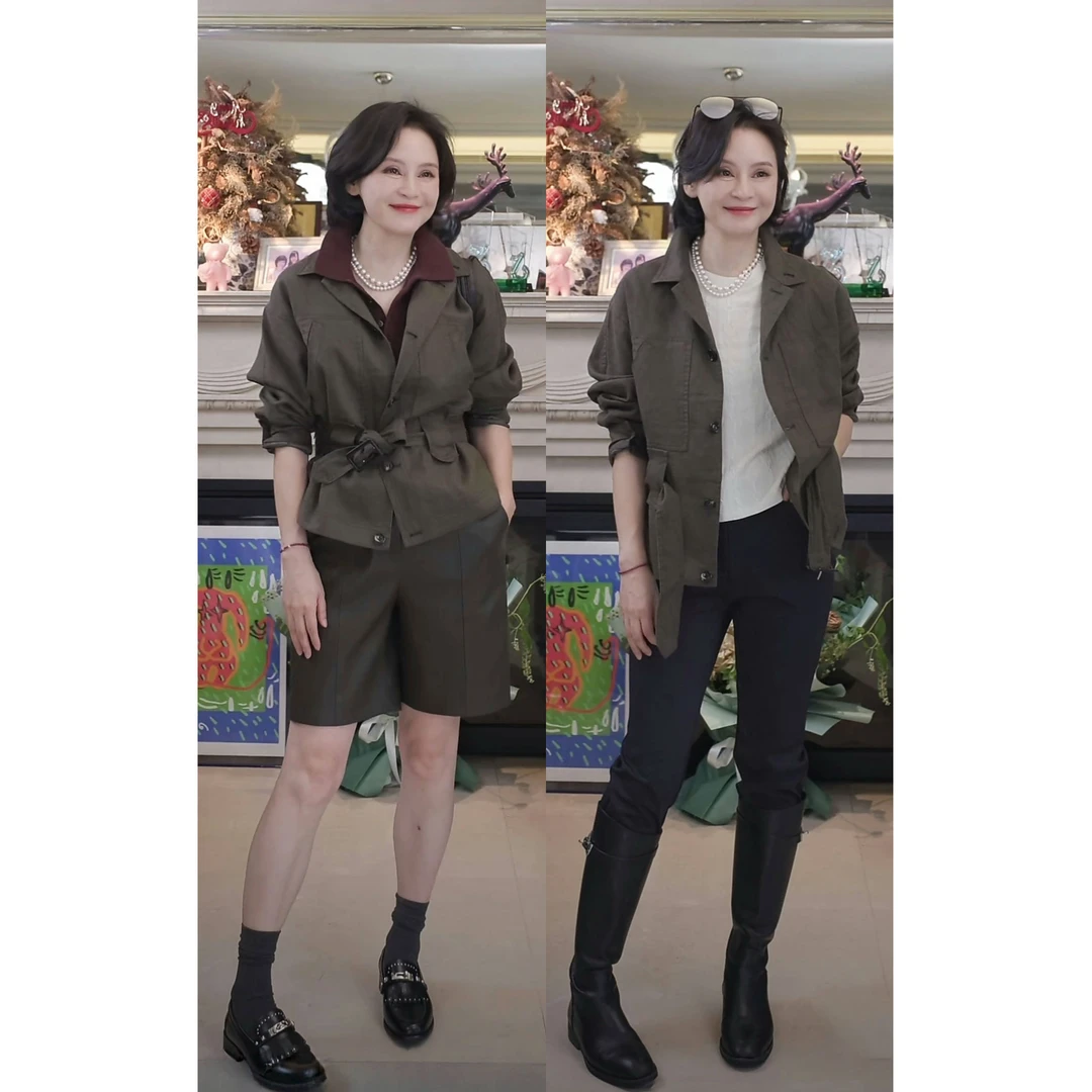 我是摩羯 LP麻外套 100亚麻老钱休闲可调节腰带秋廓形夹克