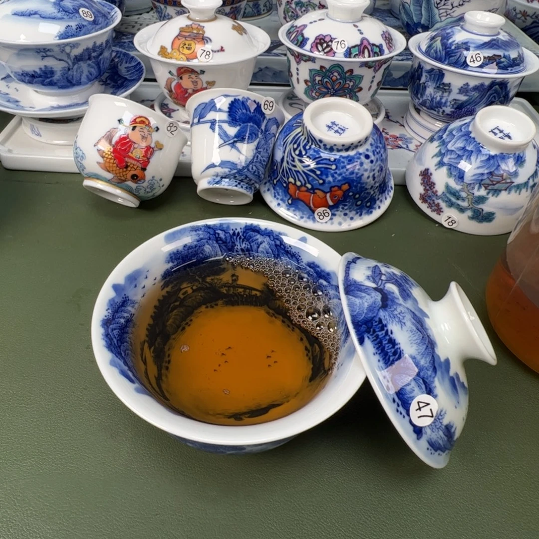 陶瓷景德镇纯手工纯手绘茶具木木47