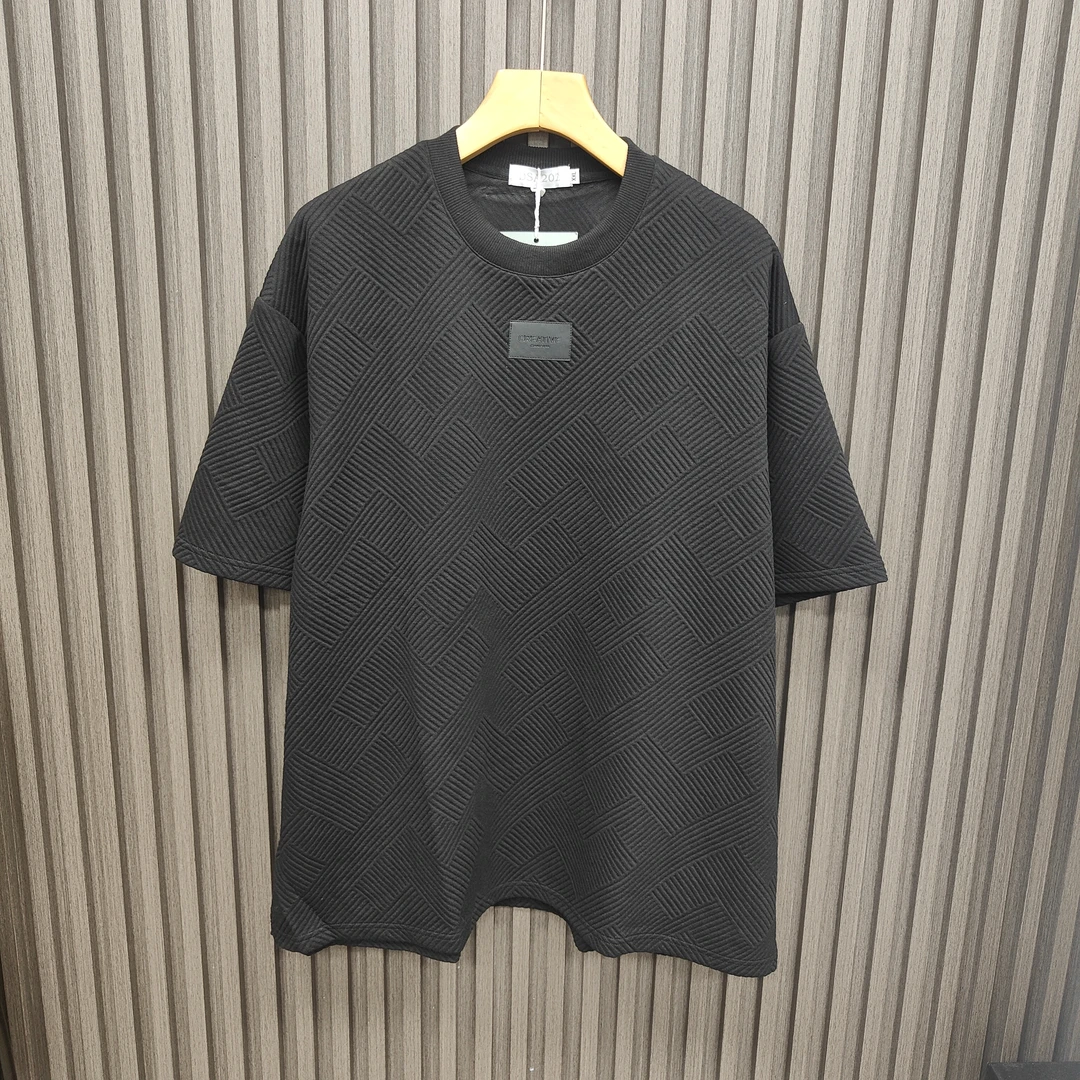 男装圆领短袖T恤男宽松休闲上衣设计感夏季打底半袖1038