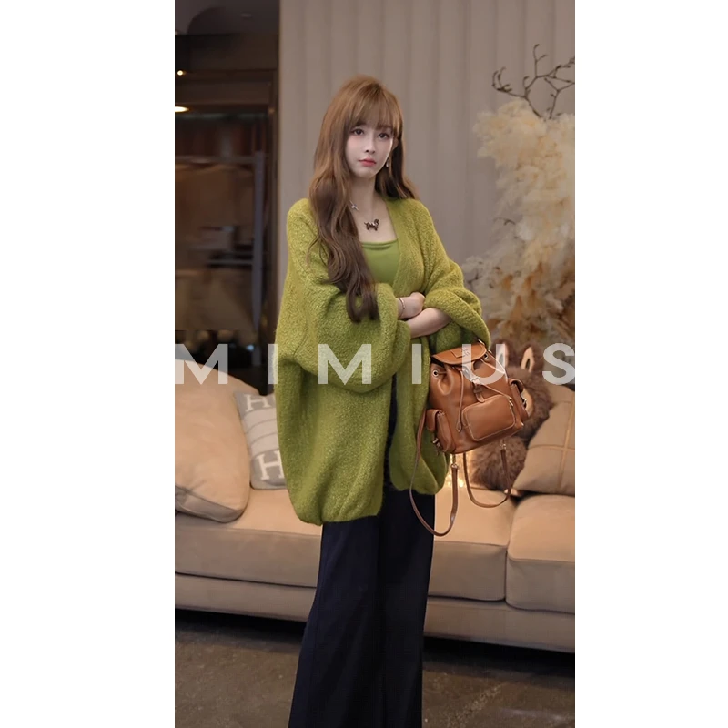 【mimius】U 温柔慵懒感显白灯笼袖宽松毛针织衫 WG08108