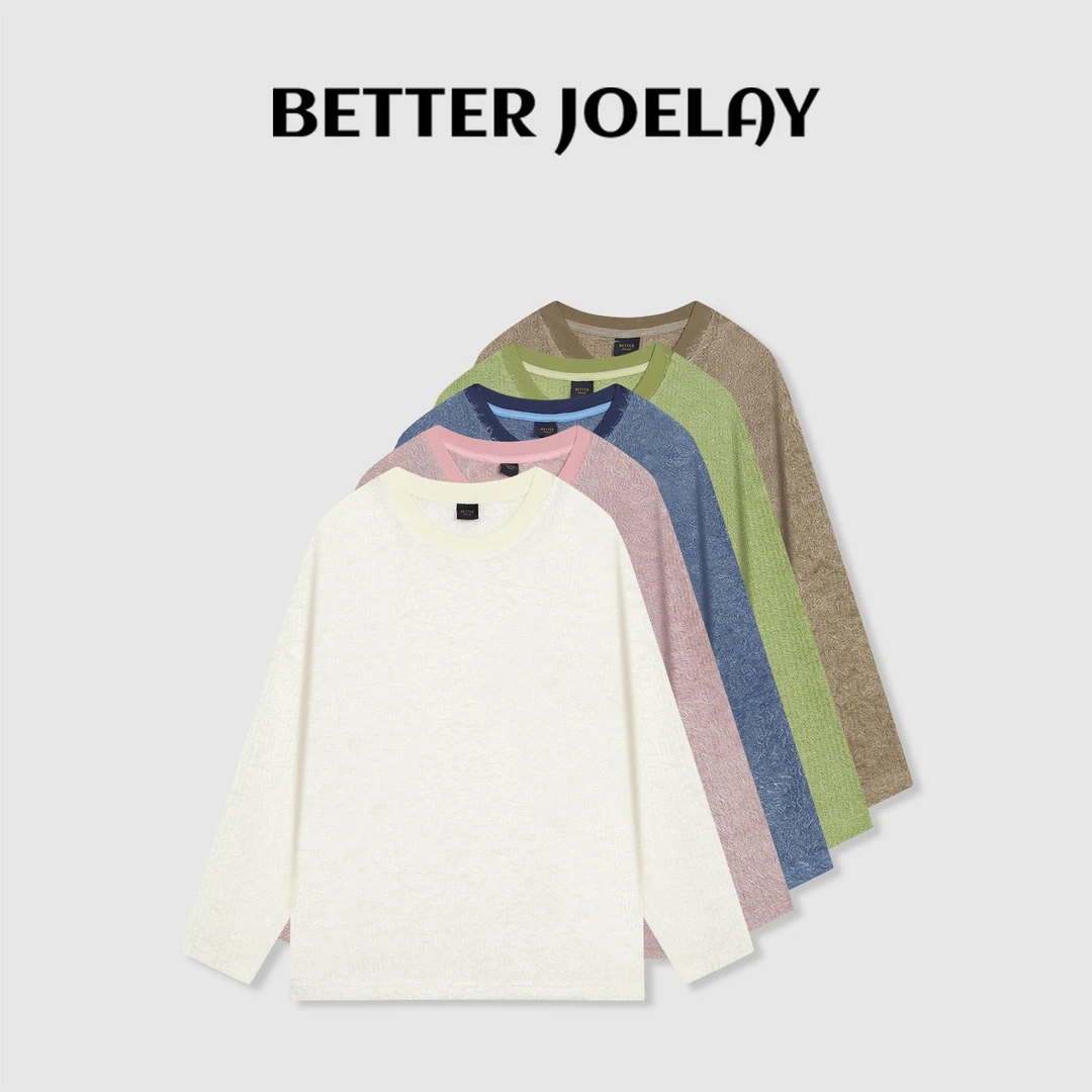 BETTER JOELAY-【春野软绒】时尚百搭简约T恤长袖潮流休闲风KH3607