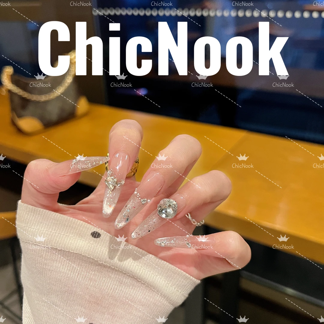 ChicNook·【冰莓】原创设计|闪钻夏季新款裸色系美甲爆闪穿戴甲