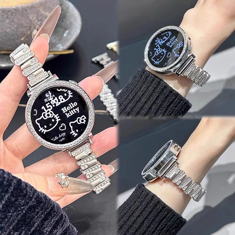 适用华为gt5表带Watchgt4Pro手表表带GT3GT2金属不规则镶钻保护壳