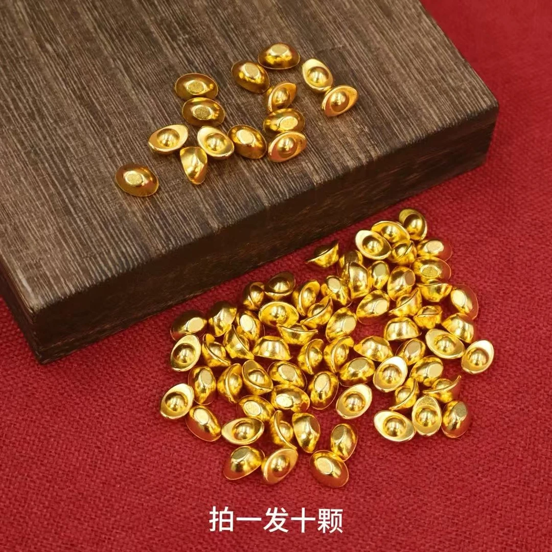 【D】经典实心招财小元宝摆件赠玻璃瓶【SPCD63】