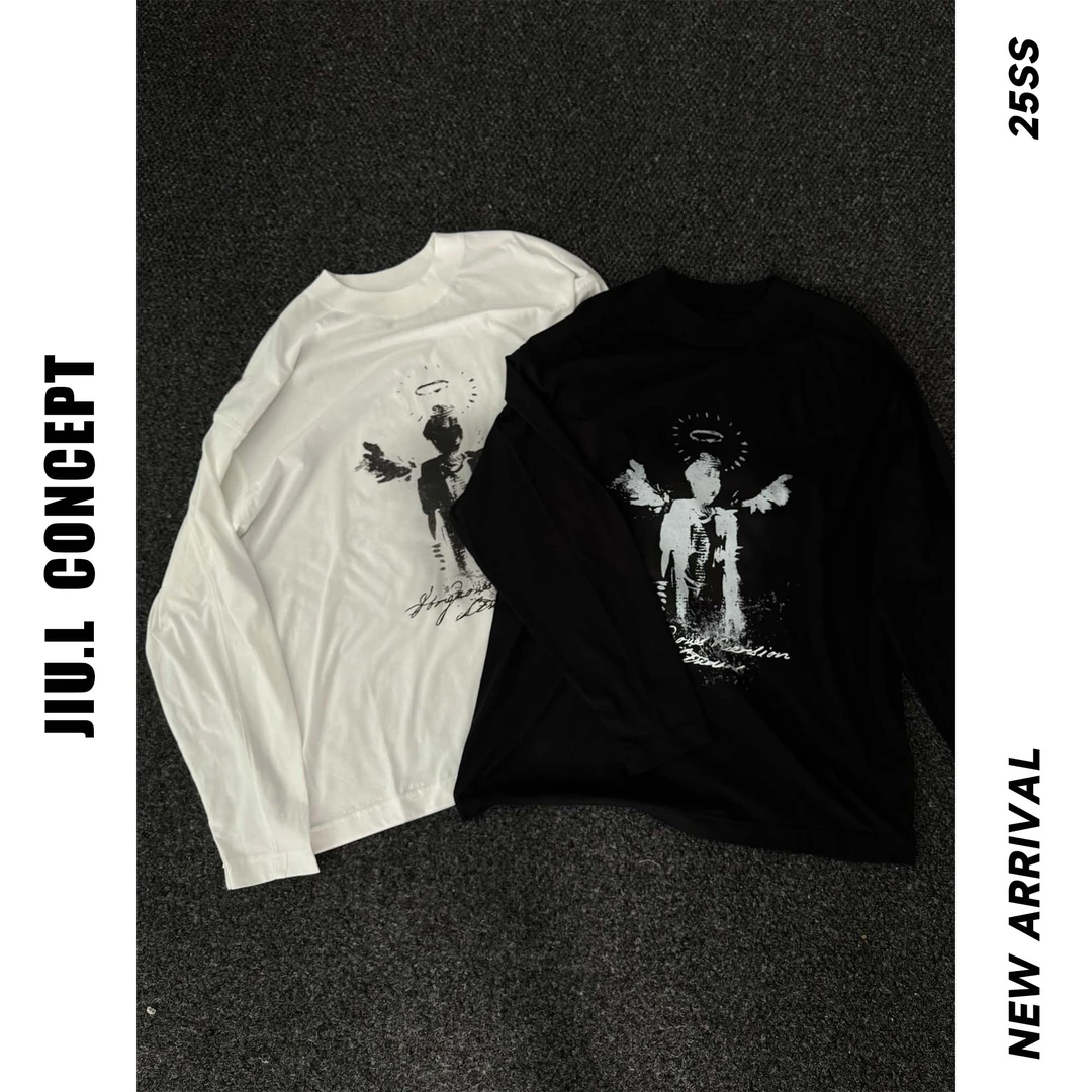 JIU.L 【超薄防晒衣】长绒棉面料升级巴家版型印花街头T TS108