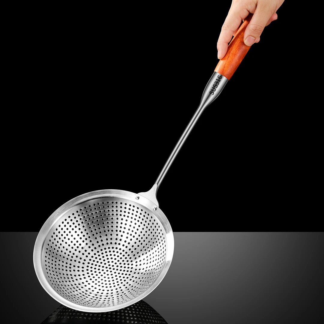 316不锈钢漏勺过滤网厨房家用一体捞面成型笊篱饺子油炸火锅漏勺