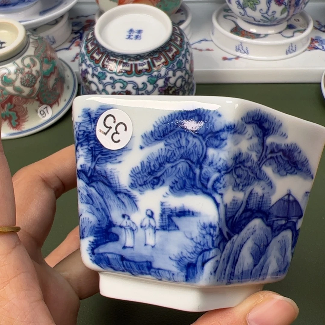 陶瓷景德镇纯手工纯手绘茶具木木35