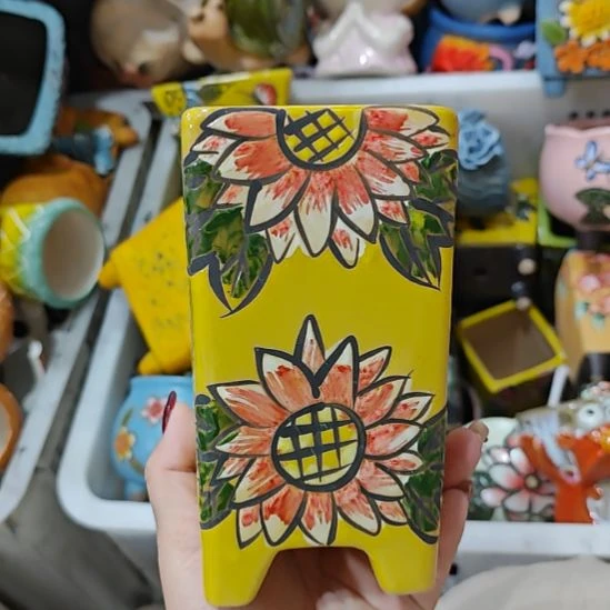 当场拍满15元发货不凑不发，花盆盆口不方不圆有针孔黑点是正常的